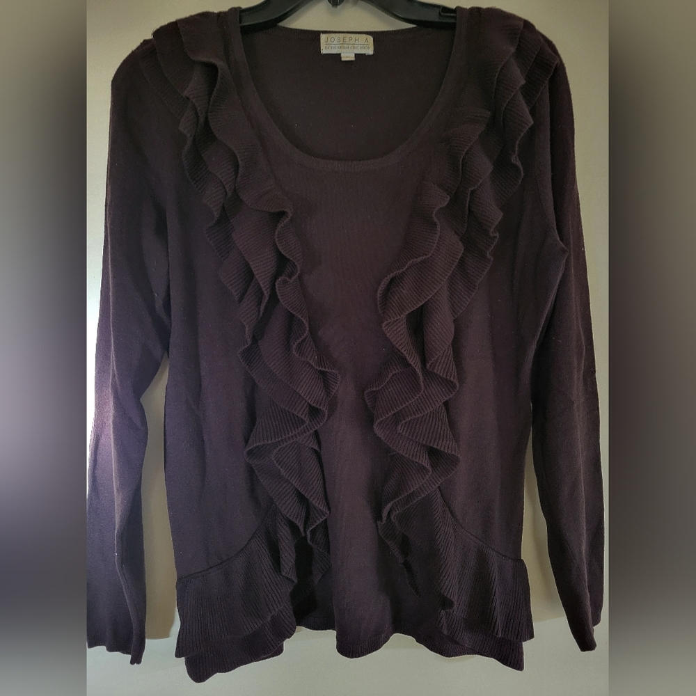 Joesph A Sweater with Ruffled Front.